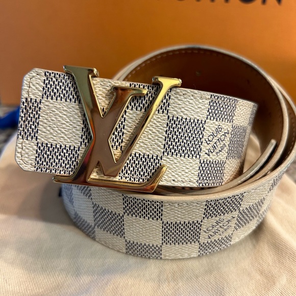 LOUIS VUITTON DAMIER AZUR INITIAL BELT - Picture 1 of 16